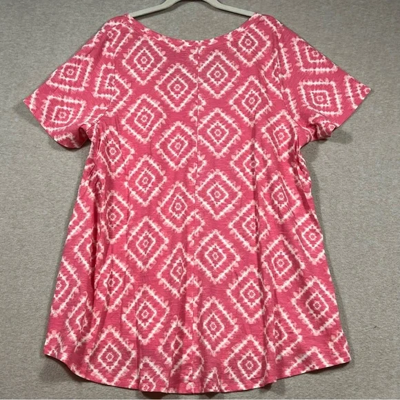 Avenue Swing Trim Print Top short sleeve coral Sz. 22/24 NWT - Picture 3 of 8